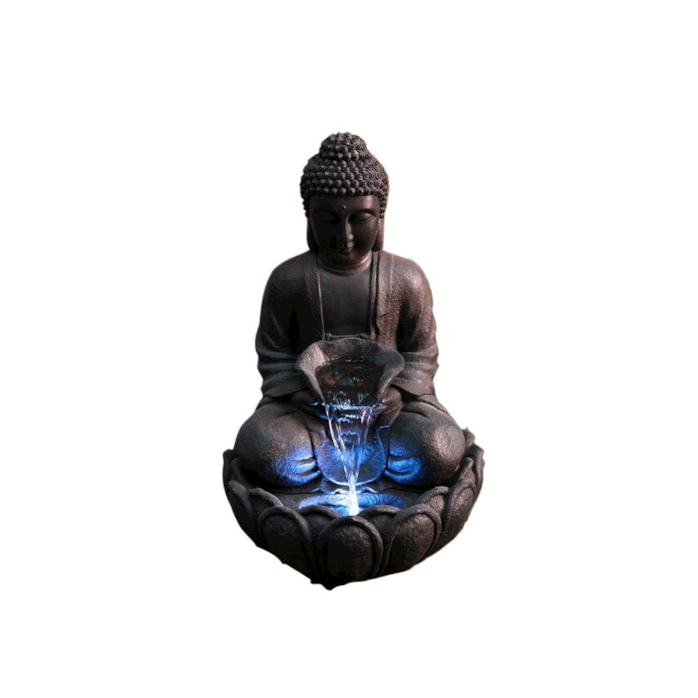 Meditating Buddha Fountain with LED. Picture 2