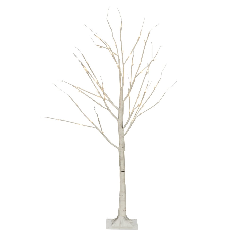 Birch Tree On Metal Base In/Outdoor 48 LED 47 Inch High with 8 Lighting Modes. Picture 2