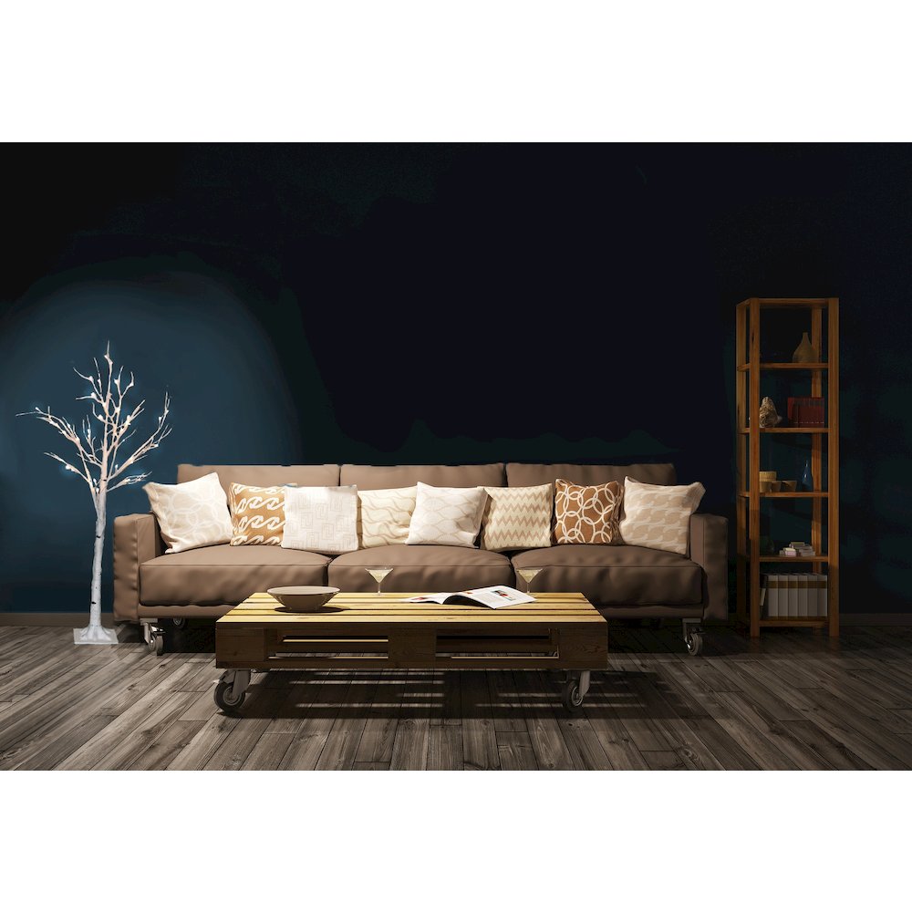 Birch Tree On Metal Base In/Outdoor 48 LED 47 Inch High with 8 Lighting Modes. Picture 3