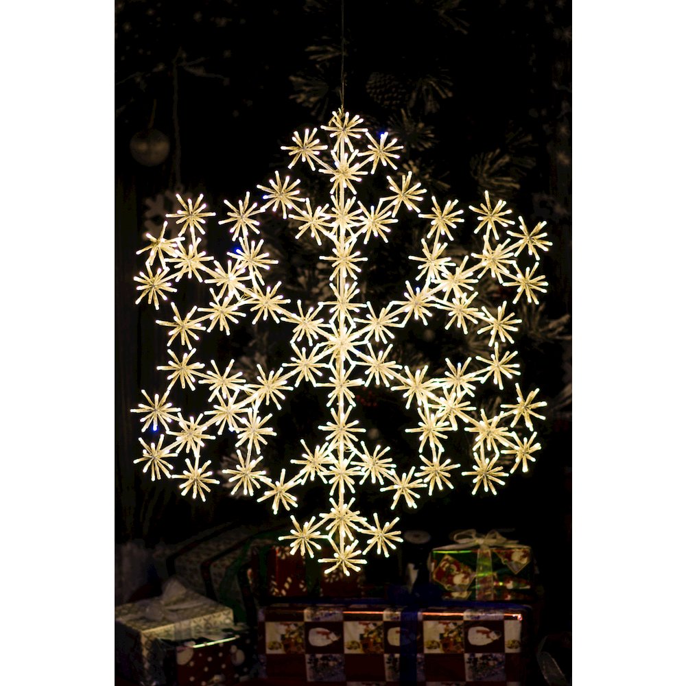 53In Cluster Snowflake Light with 804 Warm White Sparkling LED. Picture 4