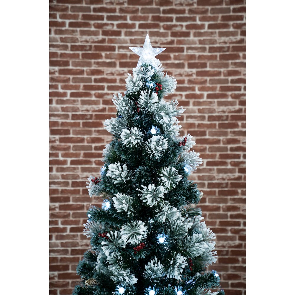 Christmas Tree Fiber Optic Green with Cones & Berries. Picture 4
