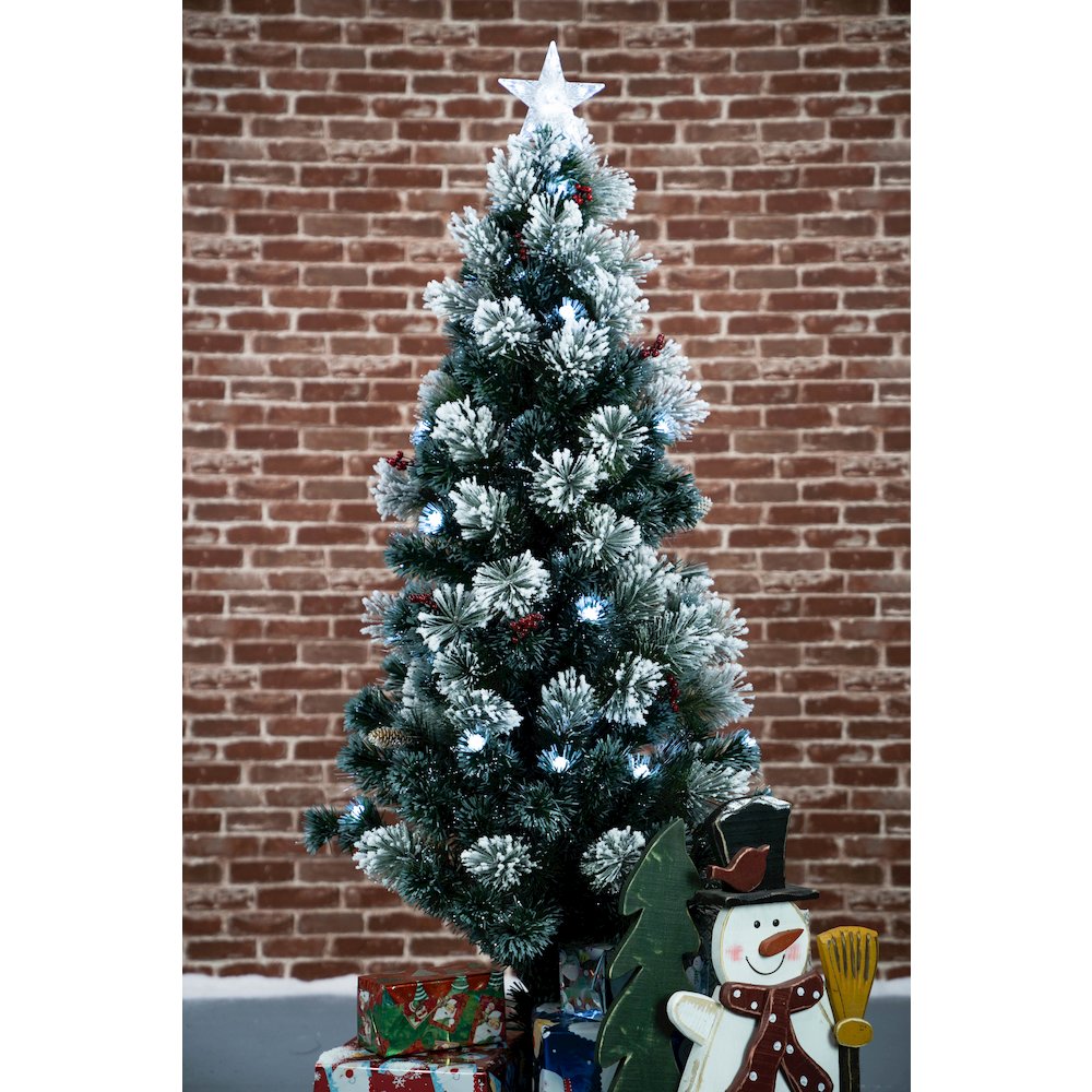 Christmas Tree Fiber Optic Green with Cones & Berries. Picture 3