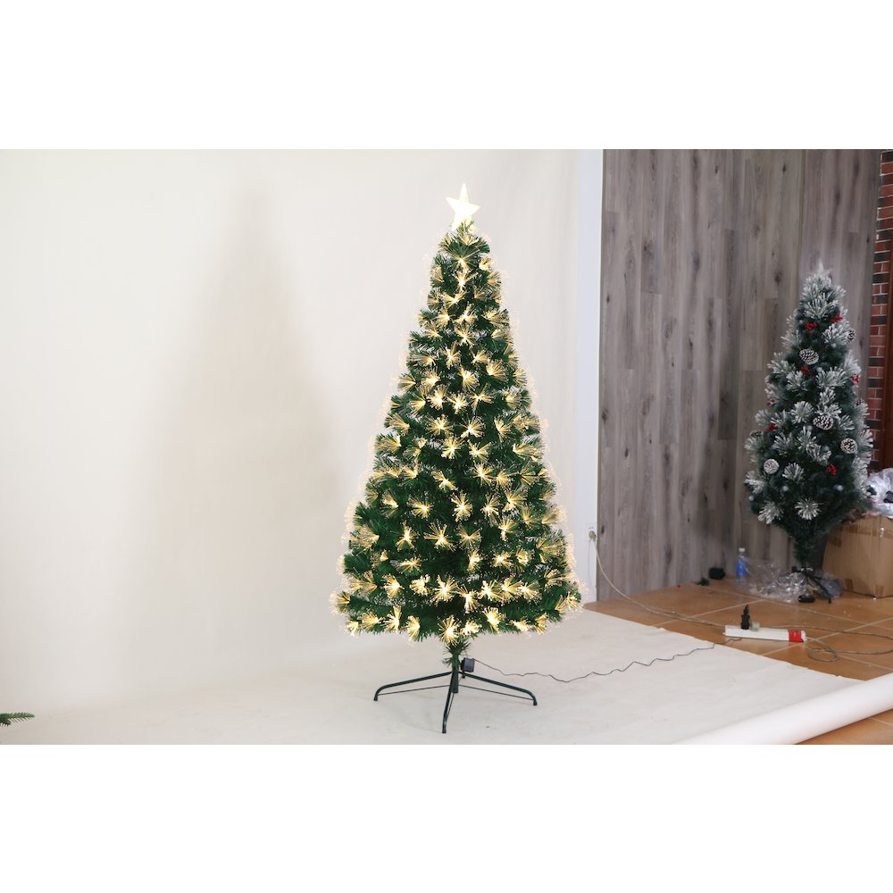 Christmas Tree with Warm Fiber Lights. Picture 1
