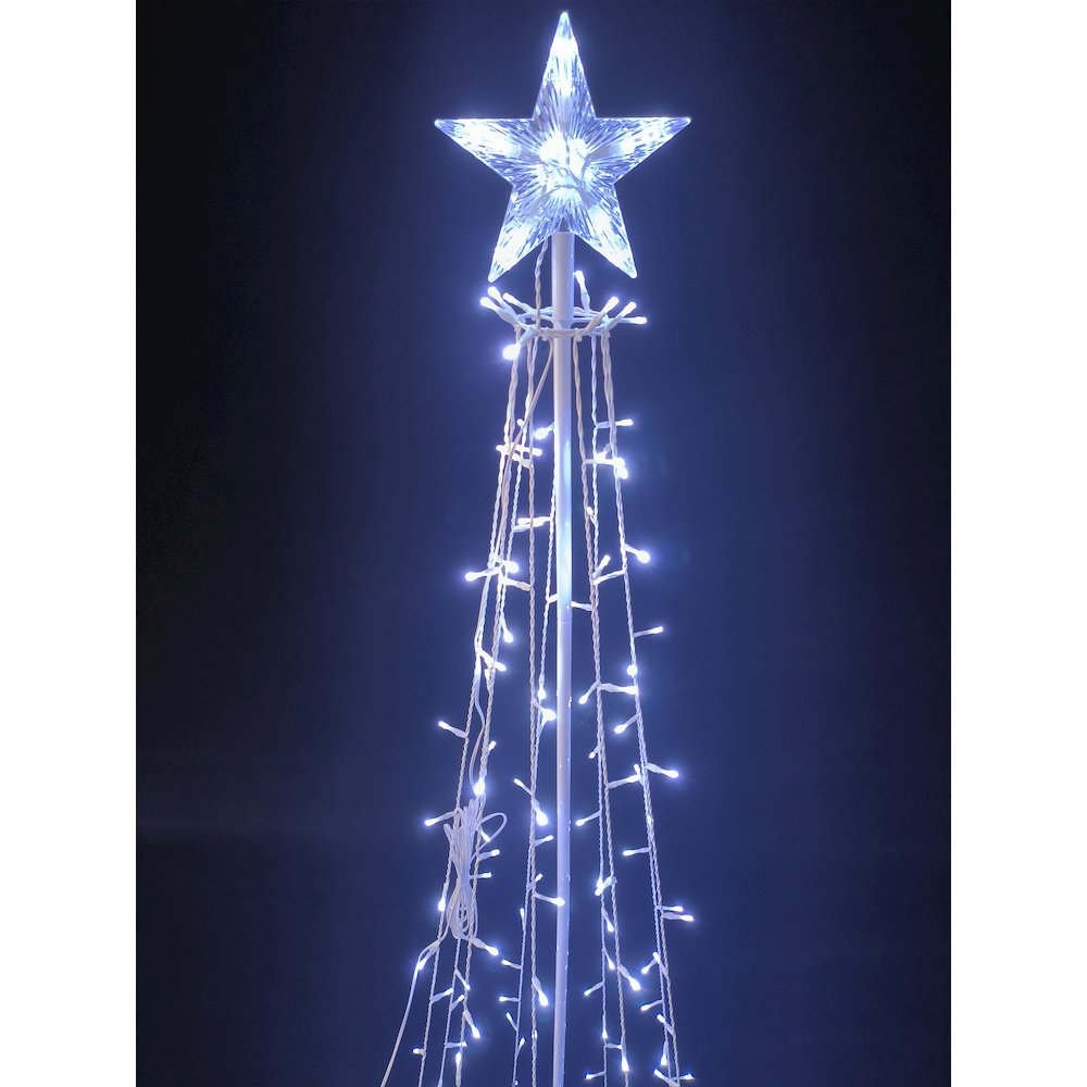 LED Metal Decorative Tree with Top Star - Cool White. Picture 3