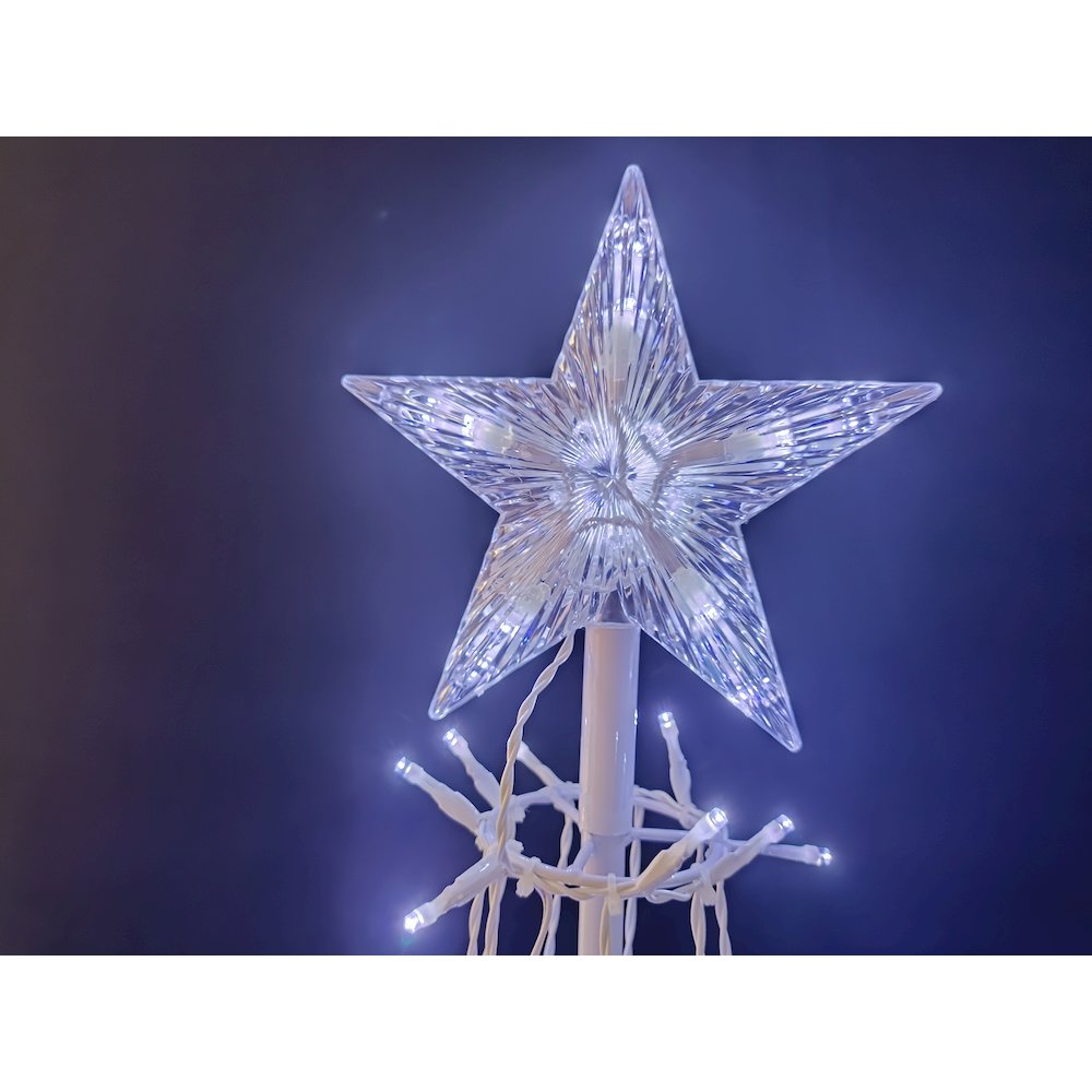 LED Metal Decorative Tree with Top Star - Cool White. Picture 1
