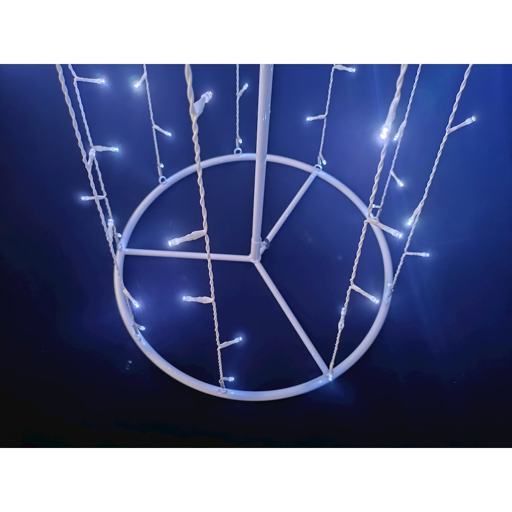 LED Metal Decorative Tree with Top Star - Cool White. Picture 4