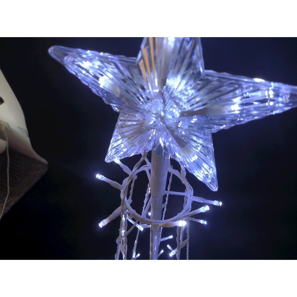 LED Metal Decorative Tree with Top Star - Cool White. Picture 5