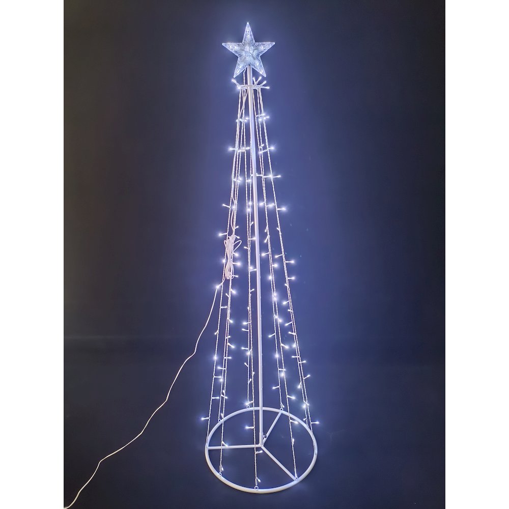 LED Metal Decorative Tree with Top Star - Cool White. Picture 2