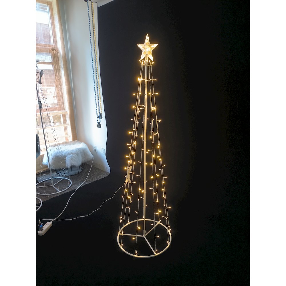 LED Metal Decorative Tree with Top Star - Warm White. Picture 2