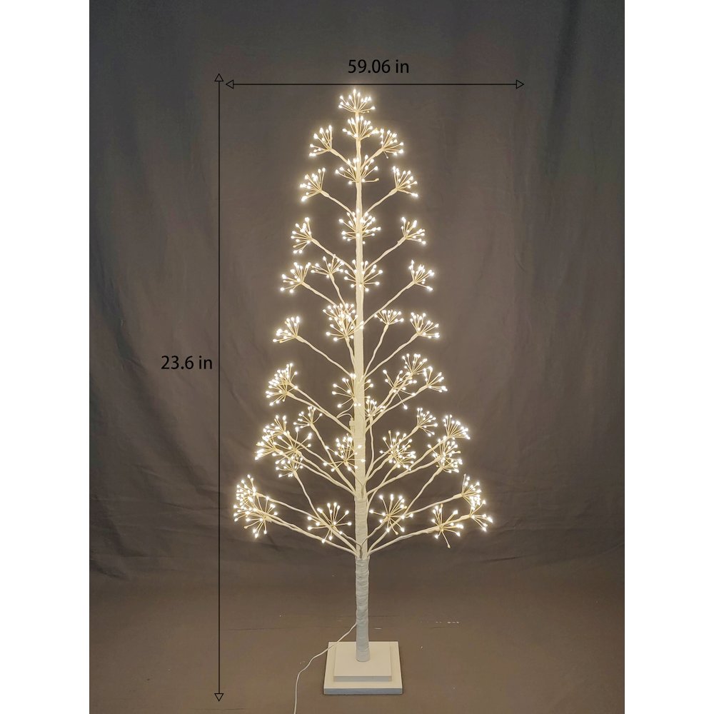 5ft White LED Cluster Tree with 720 Warm White LEDs Indoor Use Only. Picture 1