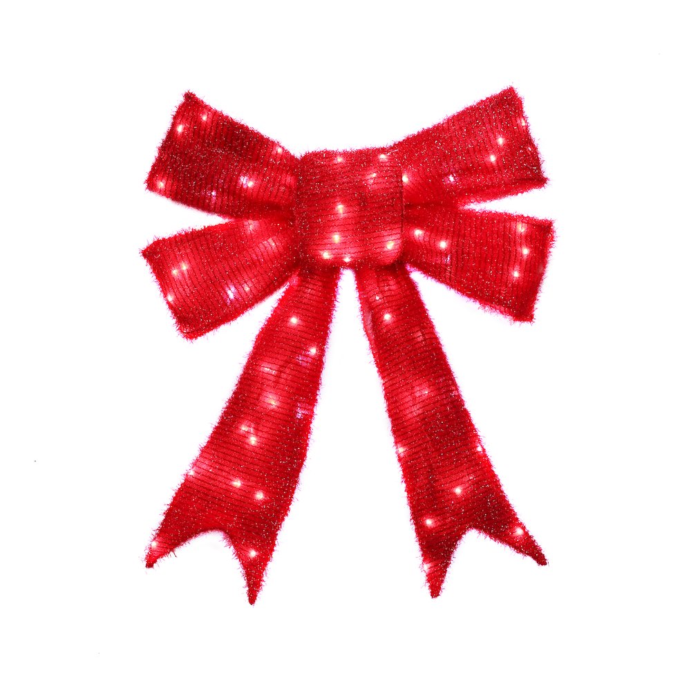 30 IN Lighted Red Bow Indoor/Outdoor Holiday Decor. Picture 4