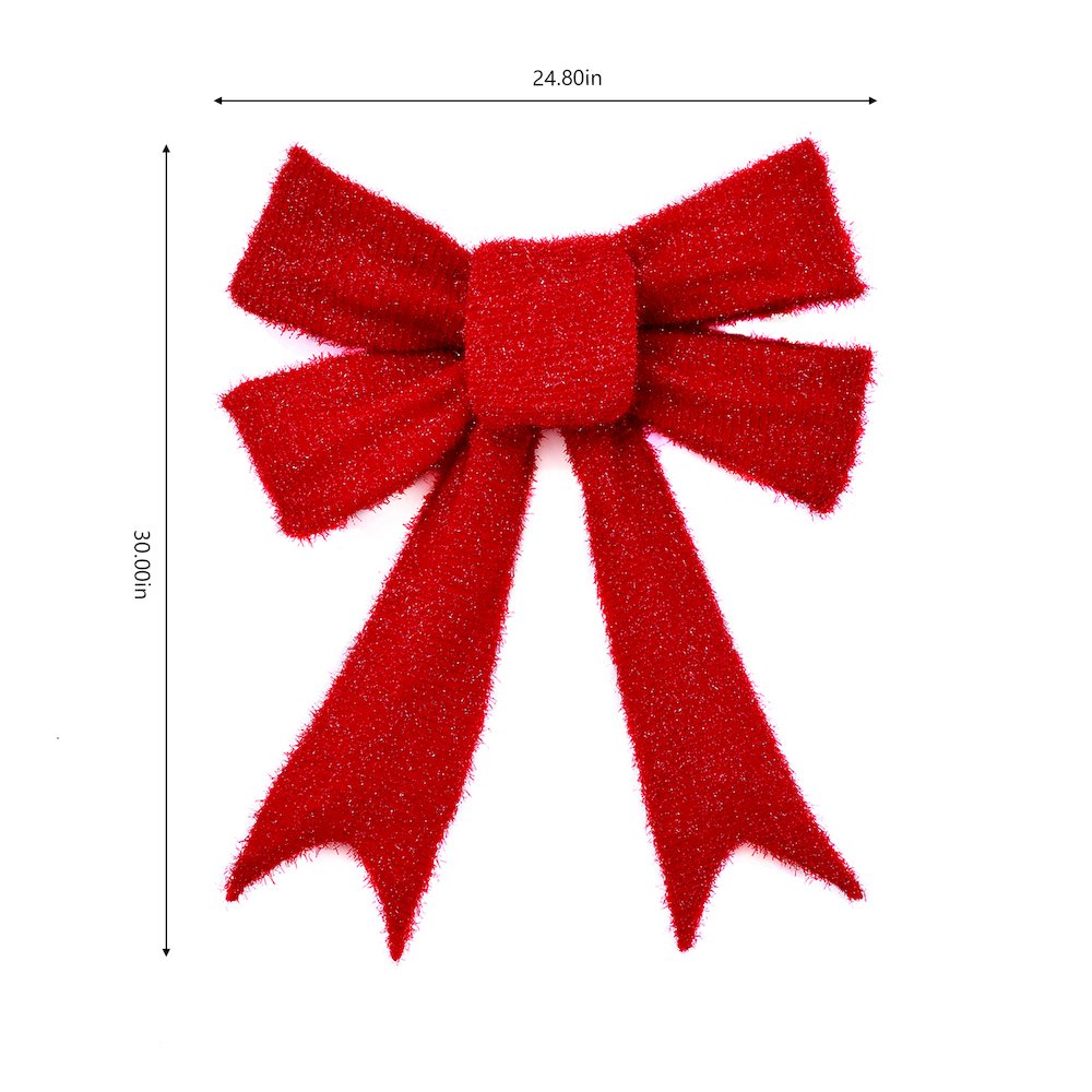 30 IN Lighted Red Bow Indoor/Outdoor Holiday Decor. Picture 3