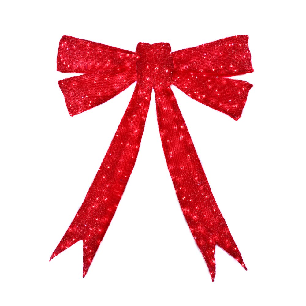 126 IN Lighted Red Bow Indoor/Outdoor Holiday Decor. Picture 4