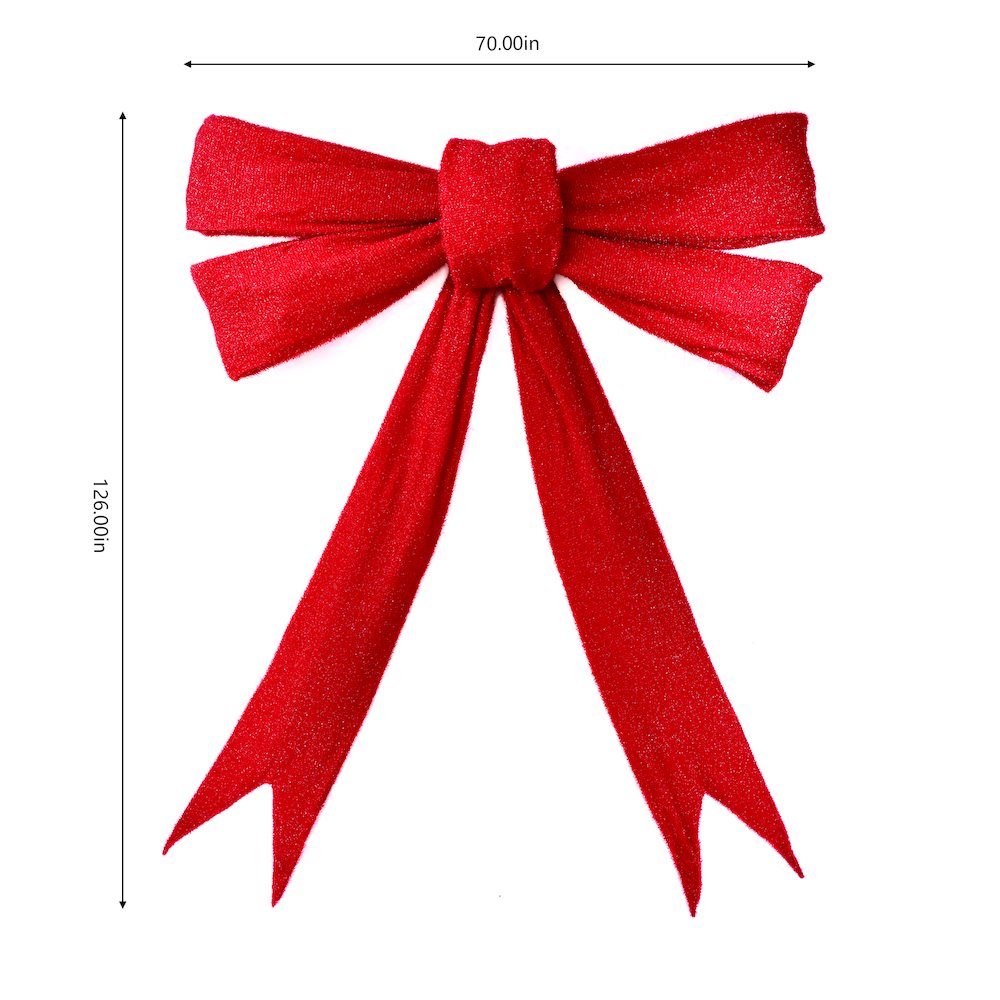 126 IN Lighted Red Bow Indoor/Outdoor Holiday Decor. Picture 3