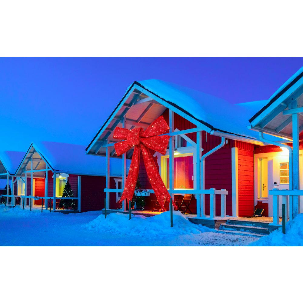 126 IN Lighted Red Bow Indoor/Outdoor Holiday Decor. Picture 2