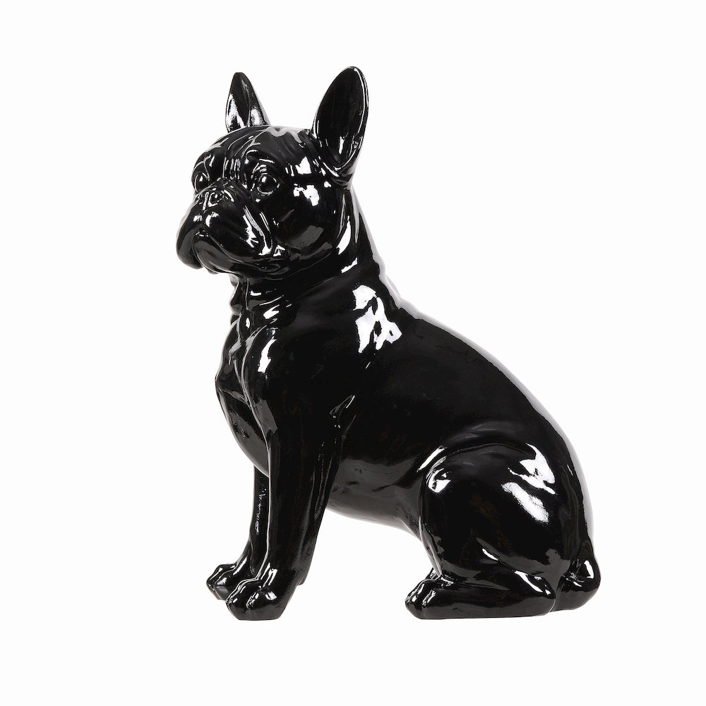 10" H French Bulldog Statue in Black Home Decor Indoor Use Only. Picture 4