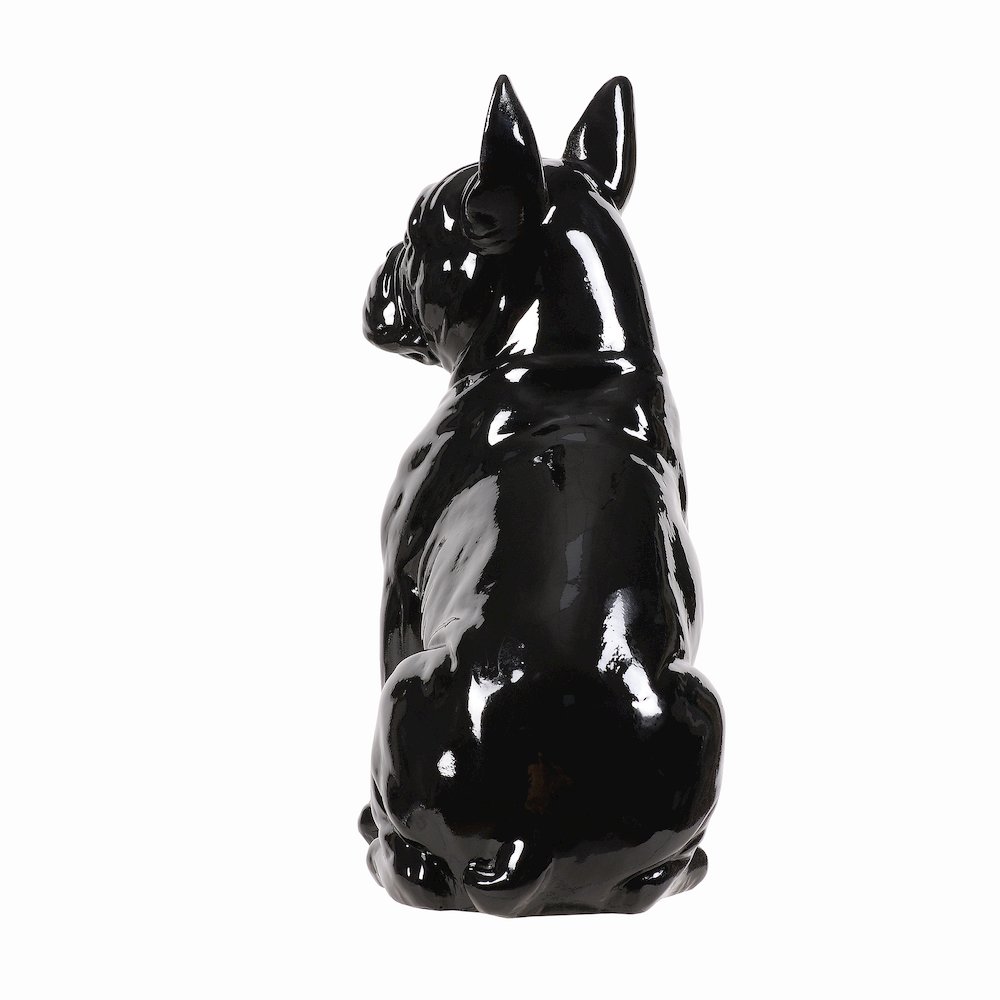 10" H French Bulldog Statue in Black Home Decor Indoor Use Only. Picture 5