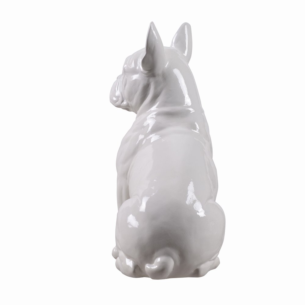 10" H French Bulldog Statue in White Home Decor Indoor Use Only. Picture 5