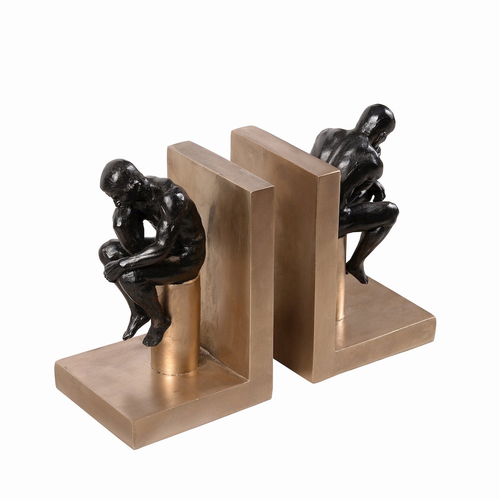 Resin Thinker Bookend Set of  2 Home Decor Shelf Display. Picture 4