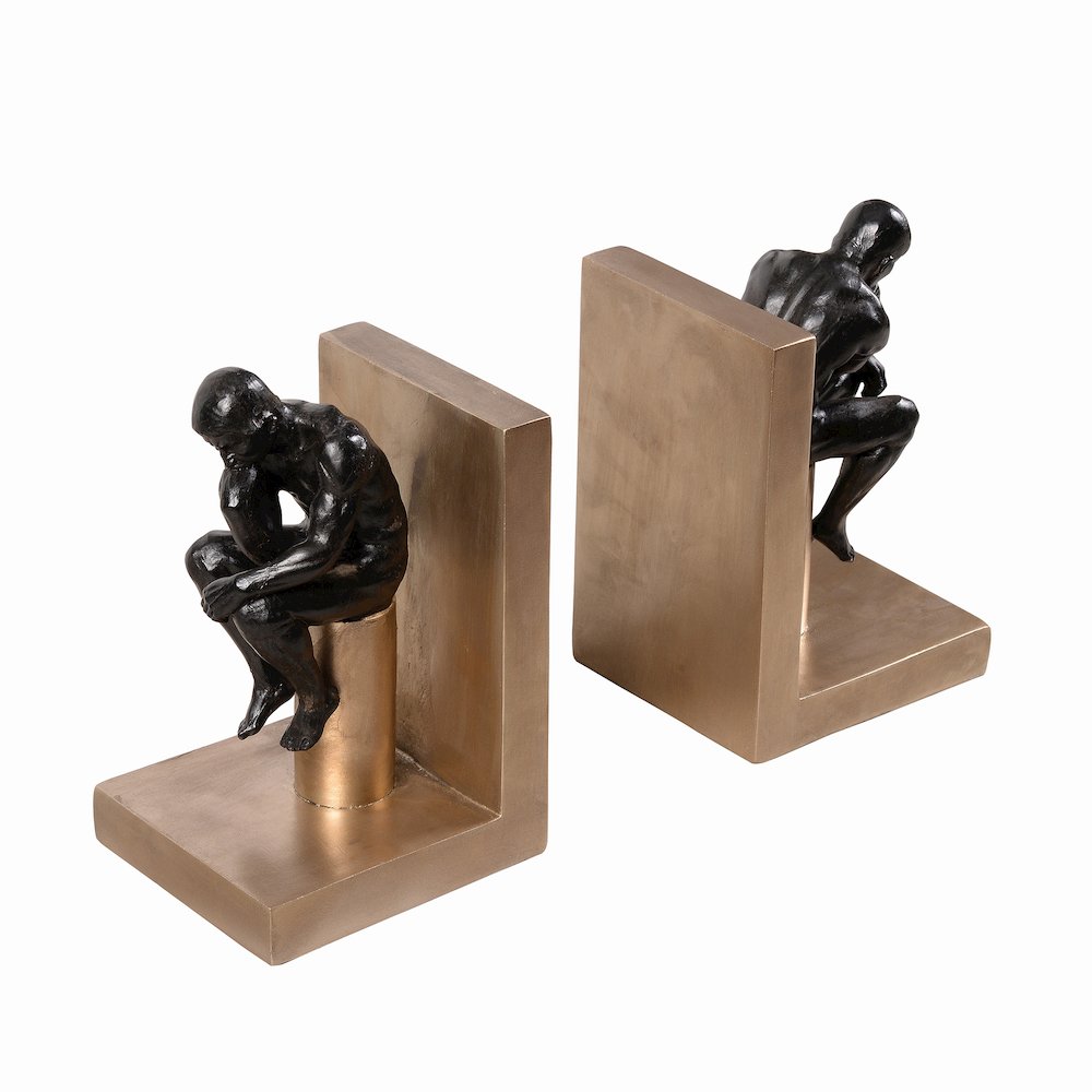 Resin Thinker Bookend Set of  2 Home Decor Shelf Display. Picture 5