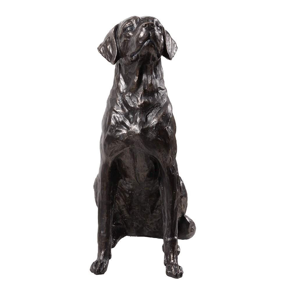 Bronze Sitting Labrador Life Size Resin Home Decor Living Room Display. Picture 1