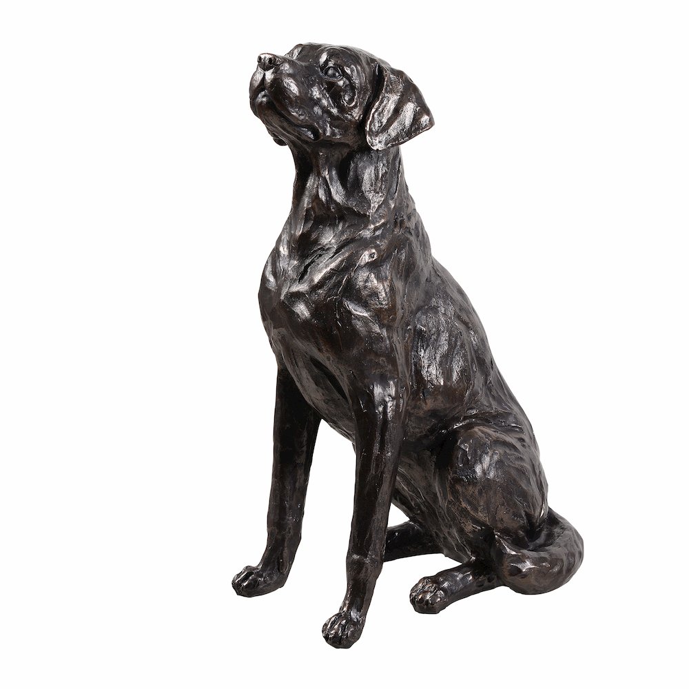 Bronze Sitting Labrador Life Size Resin Home Decor Living Room Display. Picture 4