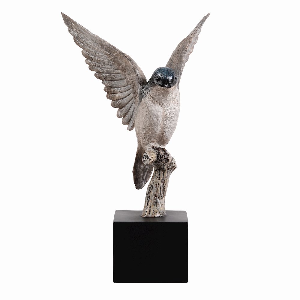 Small Swallow On Branch Lifelike Bird Resin Home Tabletop Decor. Picture 1