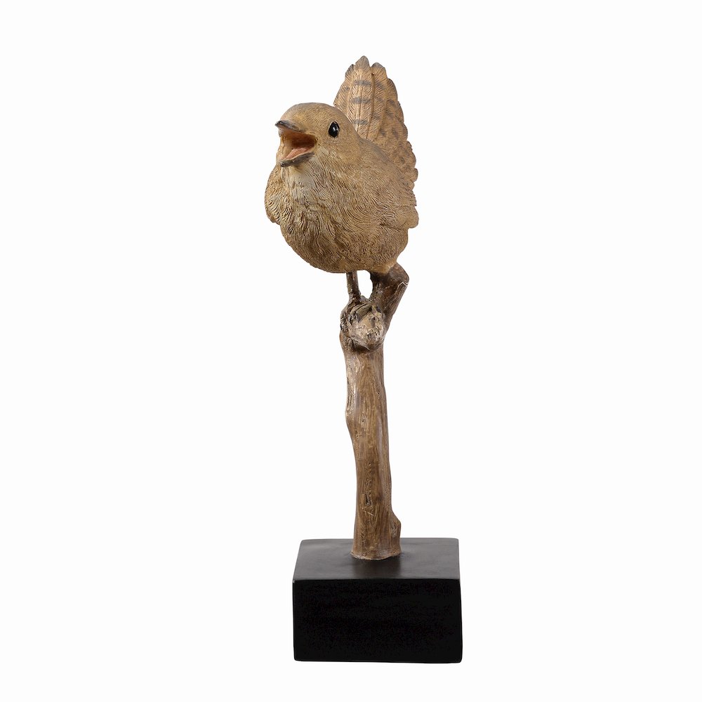 Sing Bird On Branch Lifelike Resin Bird Home Tabletop Decor. Picture 1