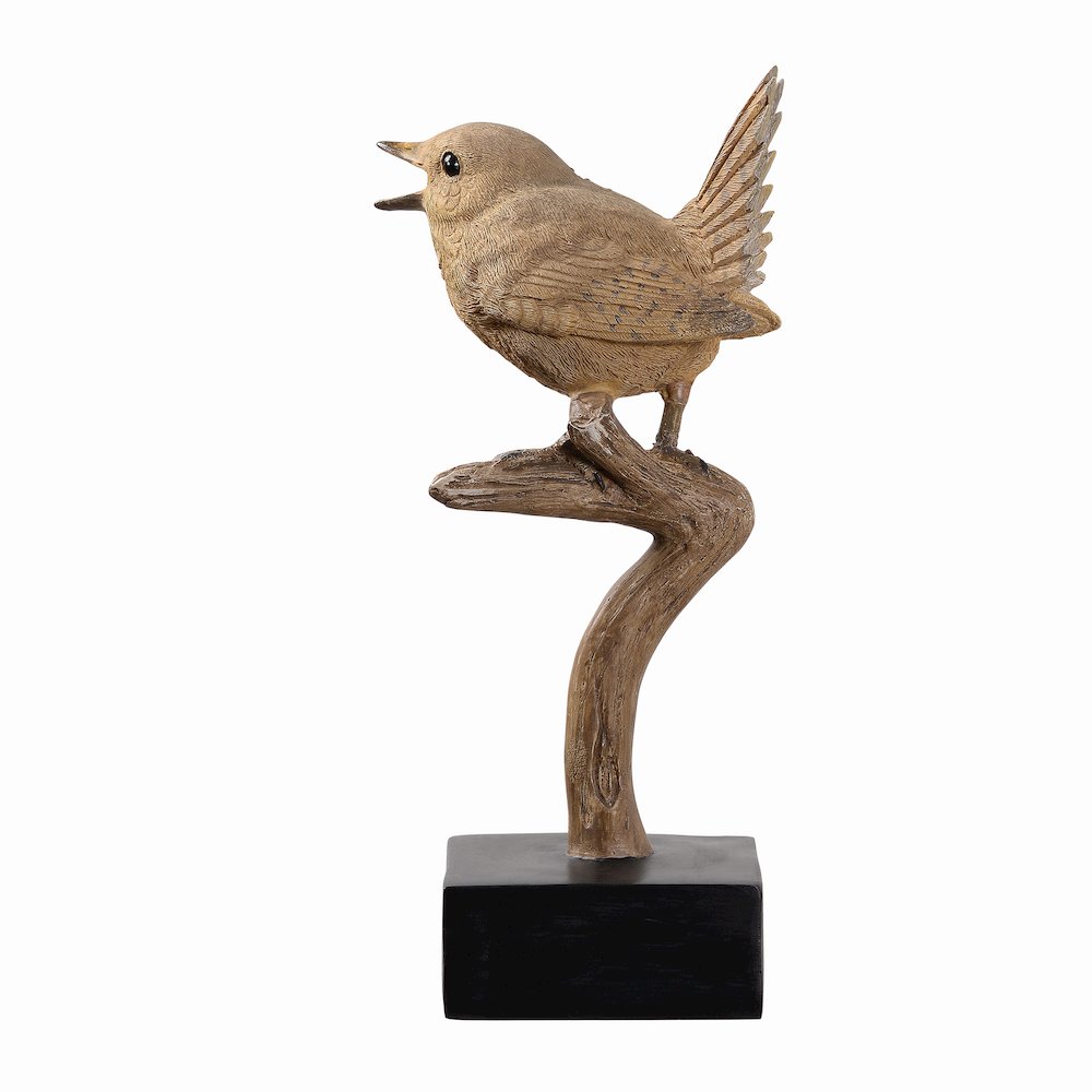Sing Bird On Branch Lifelike Resin Bird Home Tabletop Decor. Picture 4