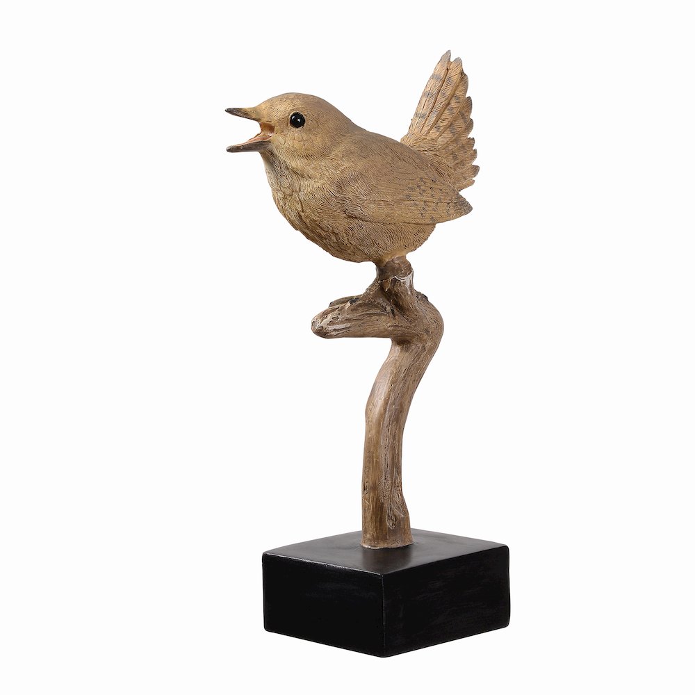 Sing Bird On Branch Lifelike Resin Bird Home Tabletop Decor. Picture 5