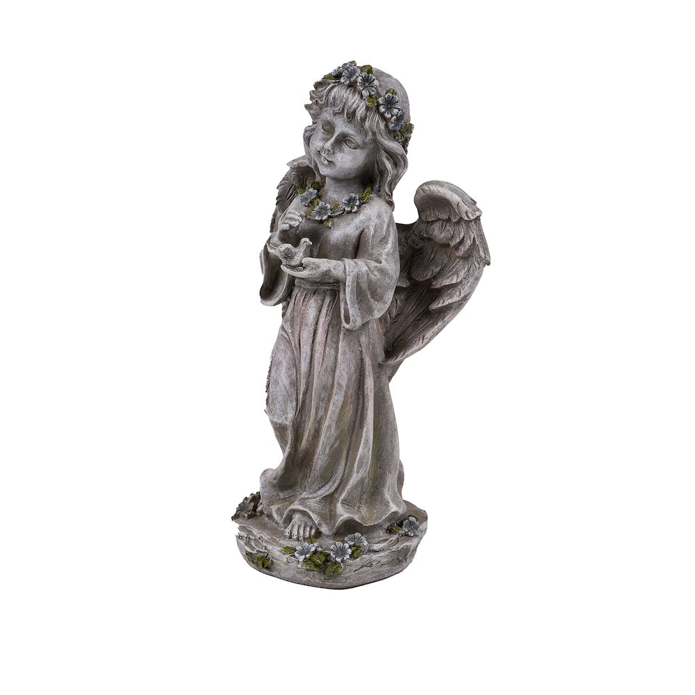 Angel Child Standing Holding Bird. Picture 1