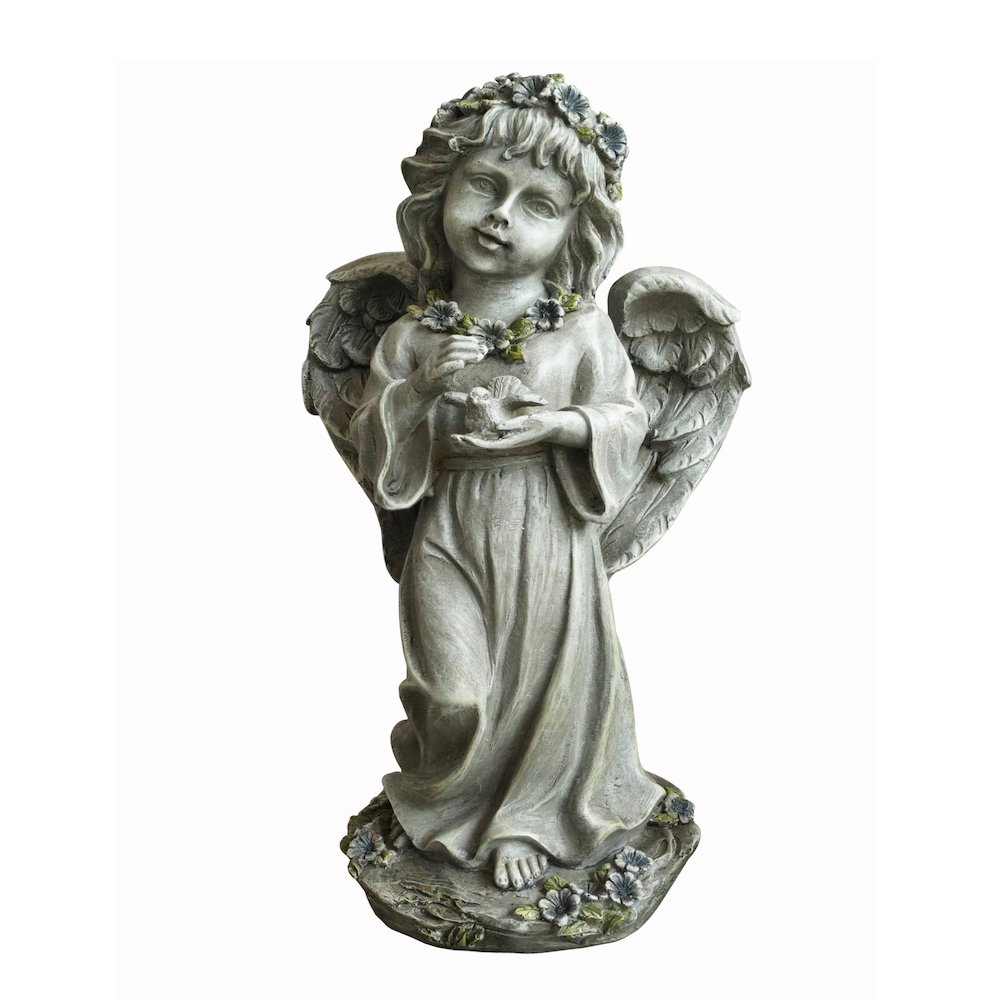 Angel Child Standing Holding Bird. Picture 2