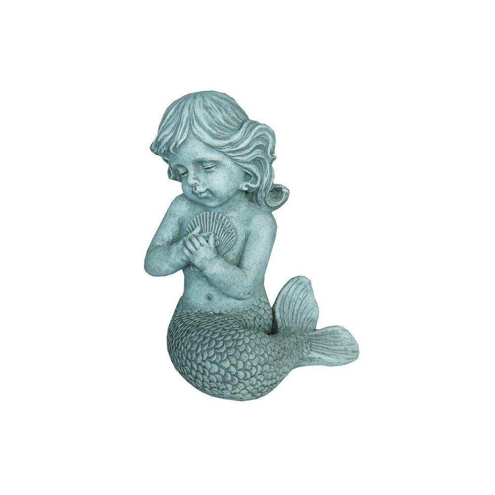 Kneeling Mermaid Holding Shell. Picture 1
