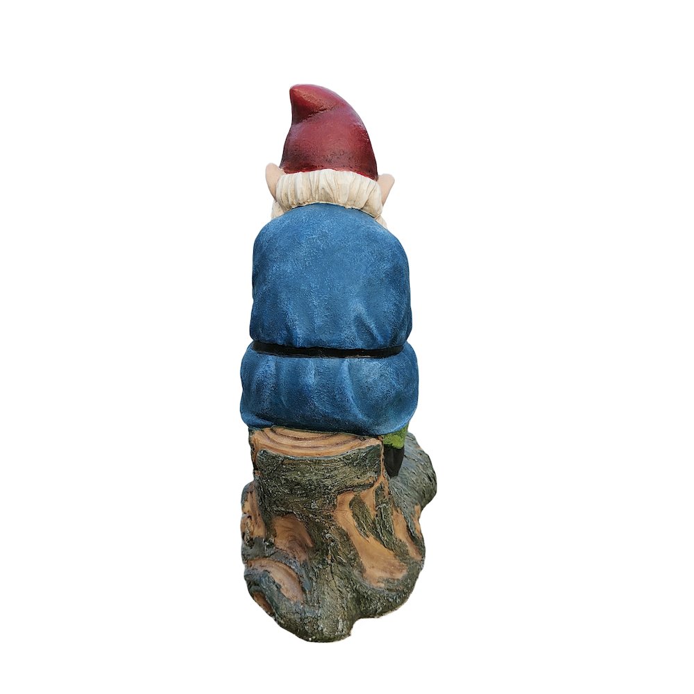 Blue Muse: Pensive Polyresin Thinking Gnome Figurine. Picture 5
