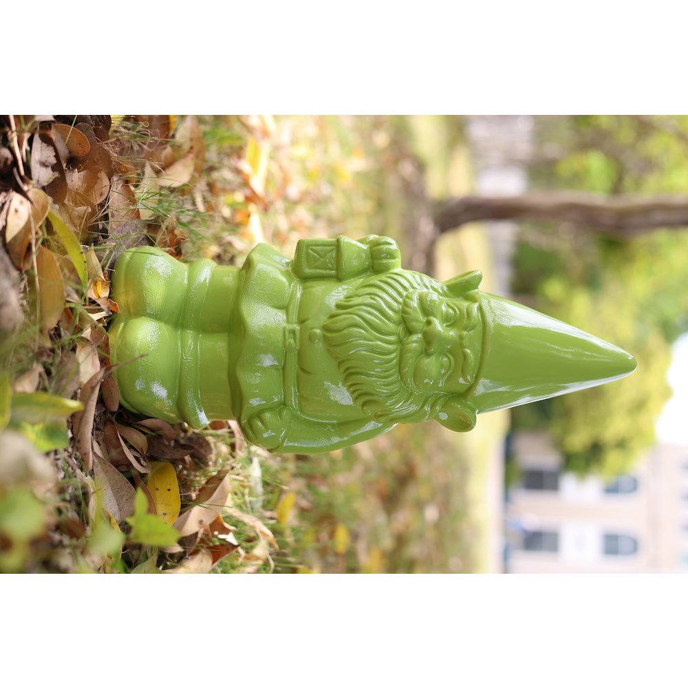 Garden Gnome Statue Holding Lantern-Green. Picture 2