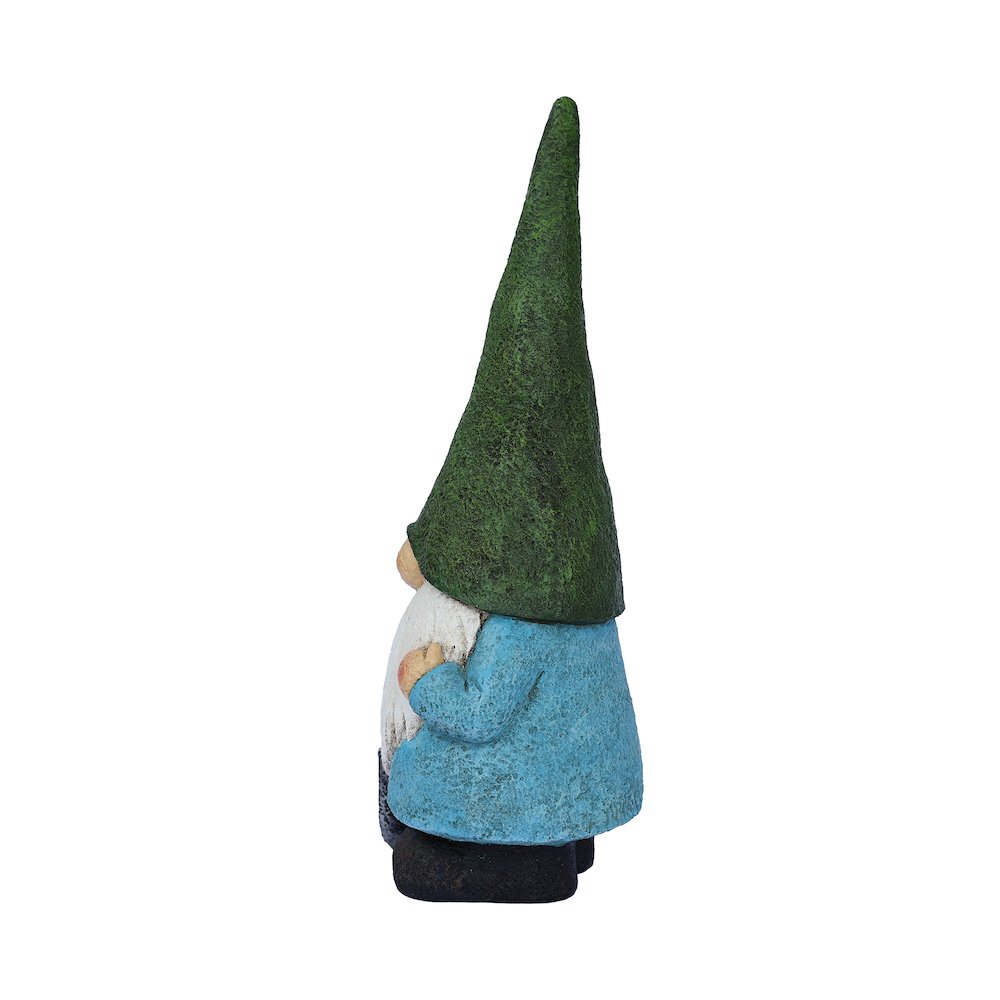 16in Garden Gnome Statue Holding Shovel. Picture 5