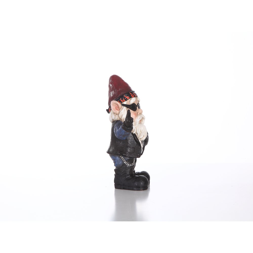 Biker Gnome W/Sunglasses & Helmet- Gnomad. Picture 1