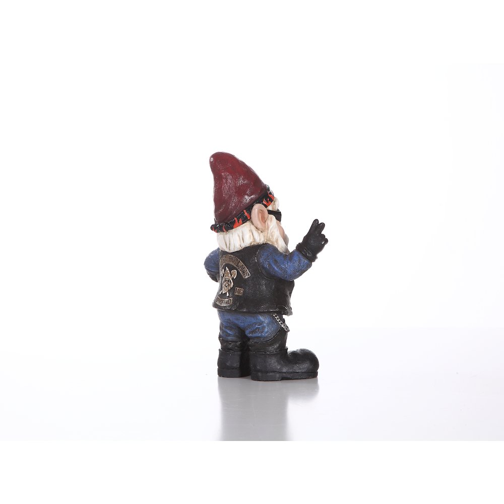 Biker Gnome W/Sunglasses & Helmet- Gnomad. Picture 5