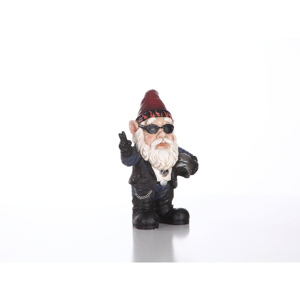 Biker Gnome W/Sunglasses & Helmet- Gnomad. Picture 2