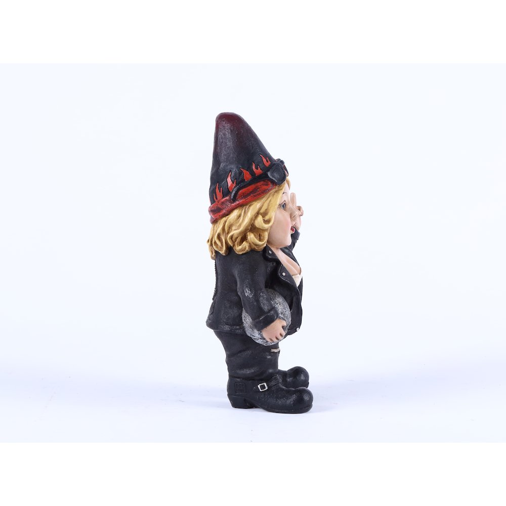 Female Biker Gnome W/Helmet- Gnomad. Picture 3