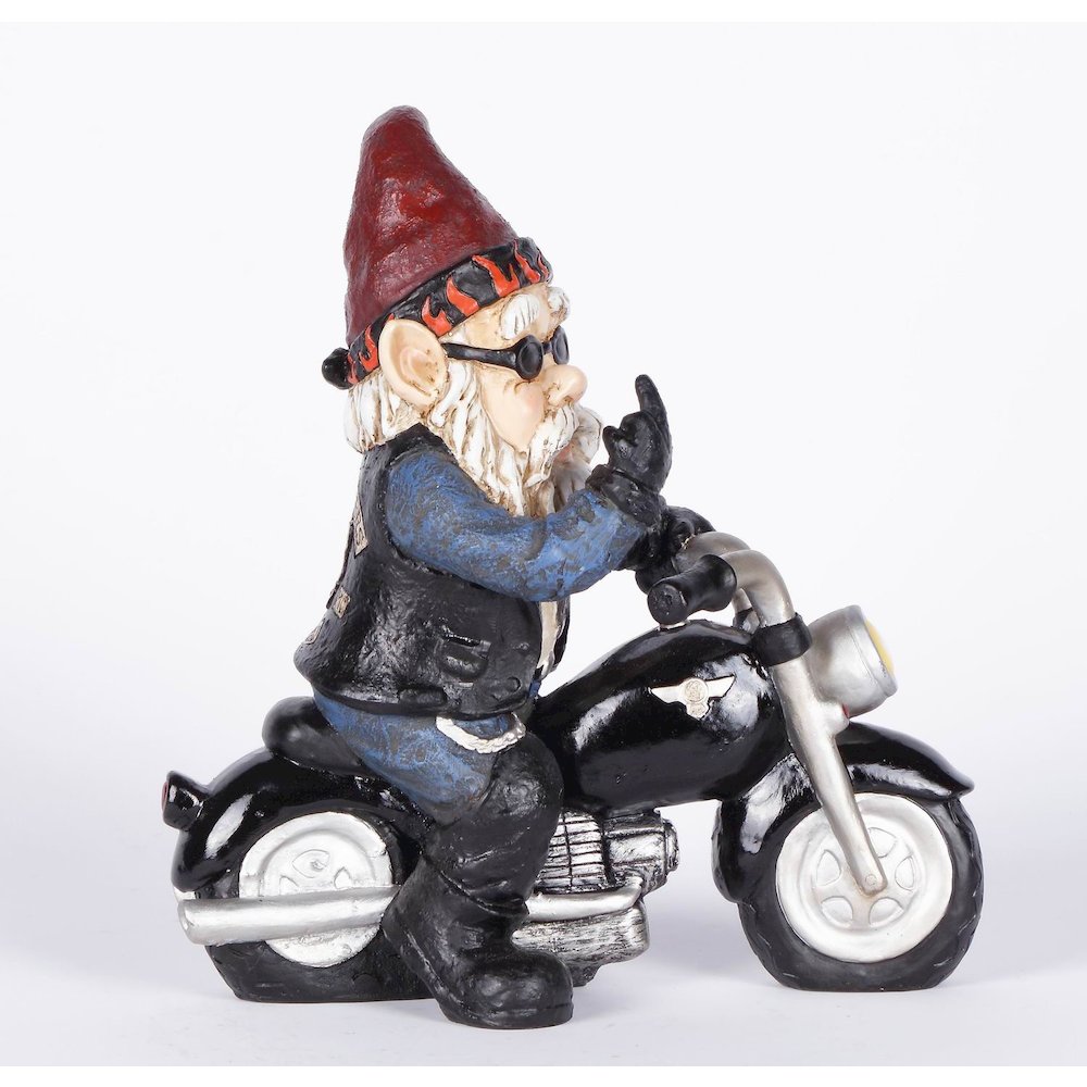 Middle Finger Biker Gnome (Hi-Line Exclisive). Picture 1
