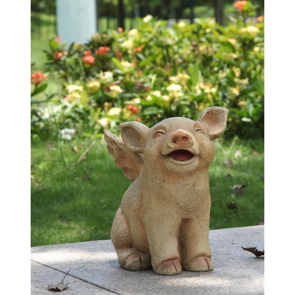 Laughing Pig W/Wings Sitting. Picture 8