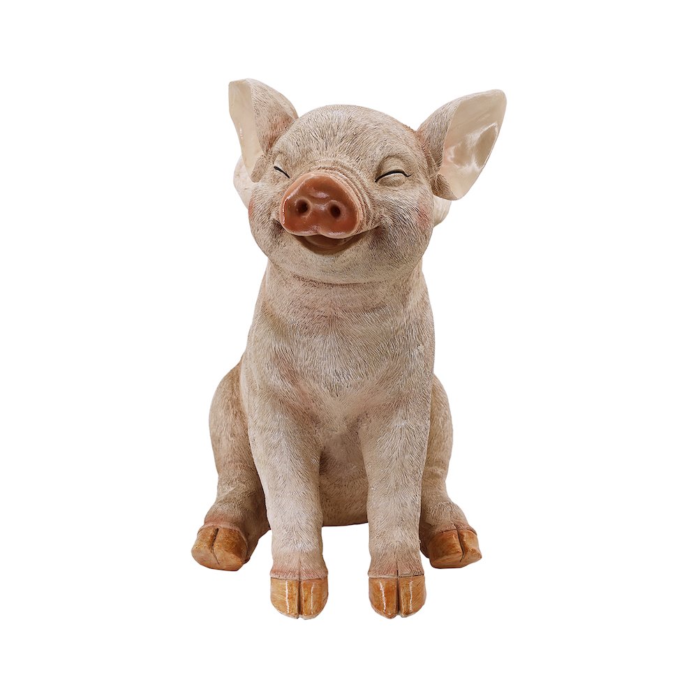 16.65" H Smiling Pig W/Wings Sitting. Picture 1
