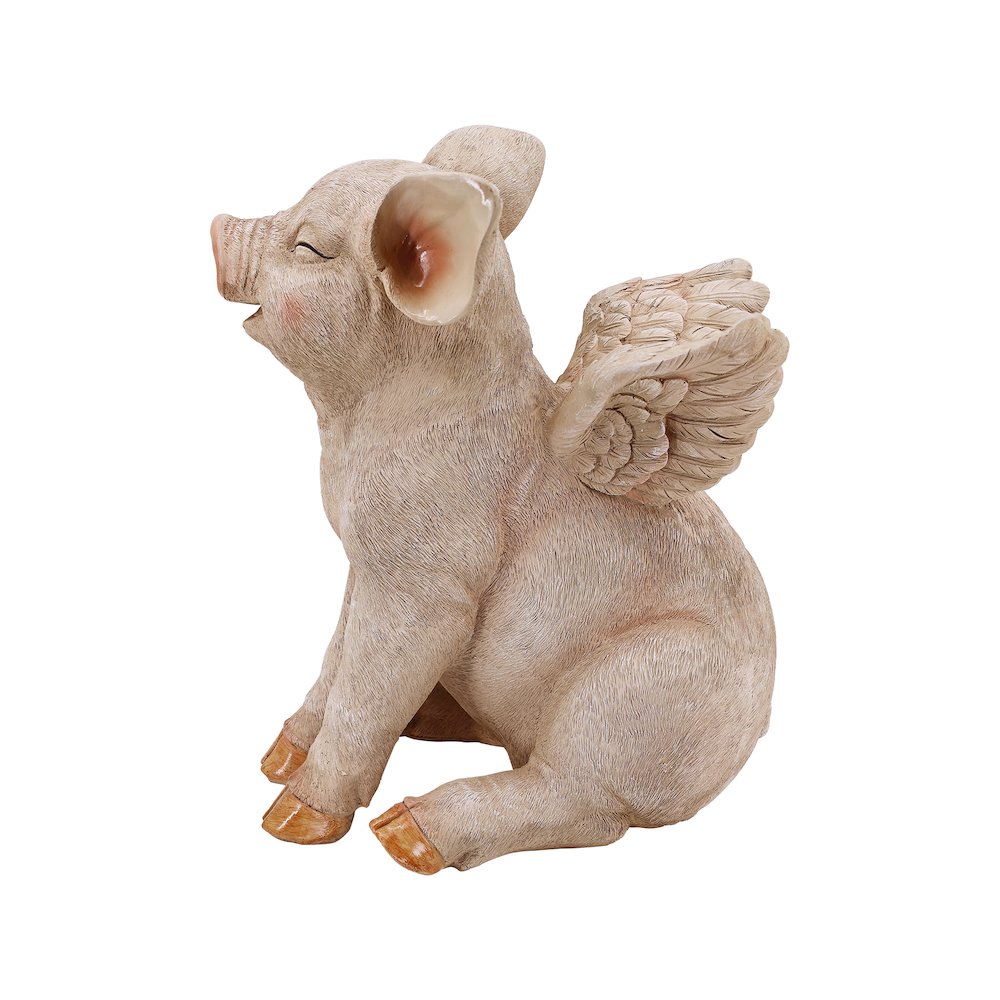 16.65" H Smiling Pig W/Wings Sitting. Picture 5