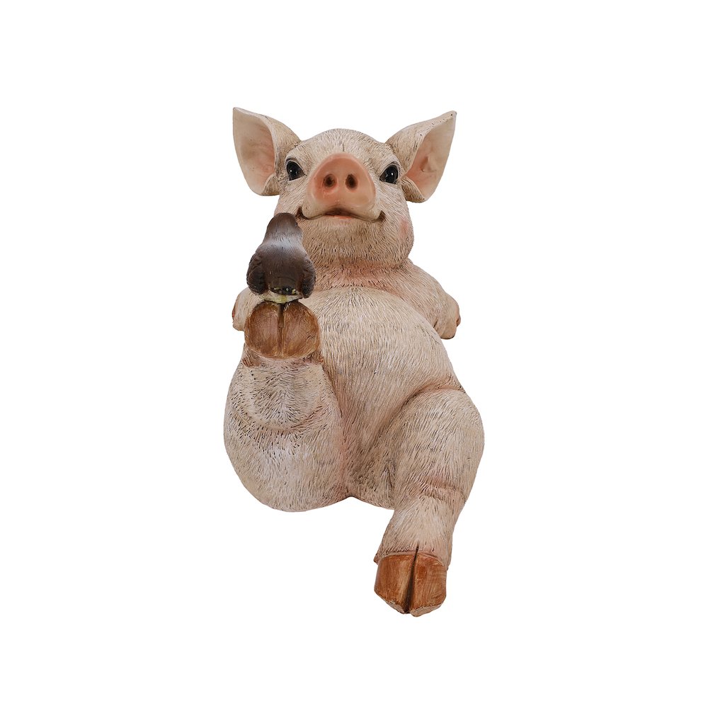Yoga Pig Polyresin Statue. Picture 1