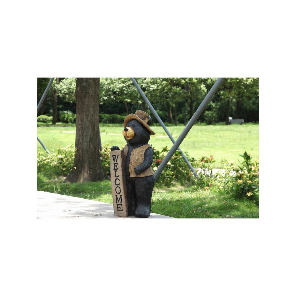 Bear Standing W/A Welcome Sign. Picture 8