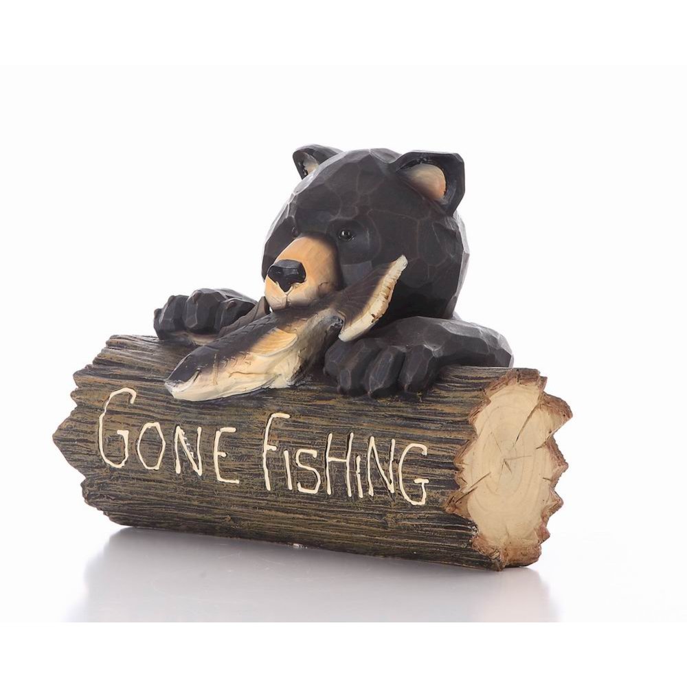 Bear W/A Gone Fishing Sign. Picture 1