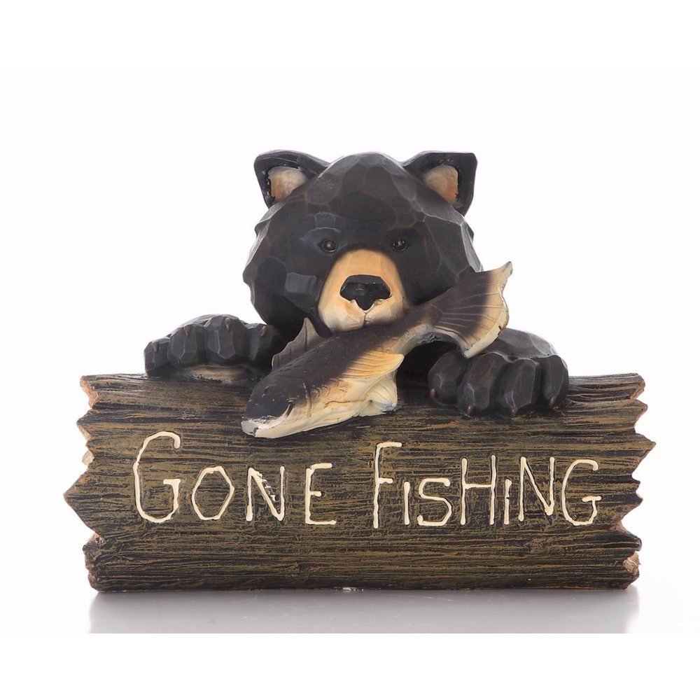 Bear W/A Gone Fishing Sign. Picture 2