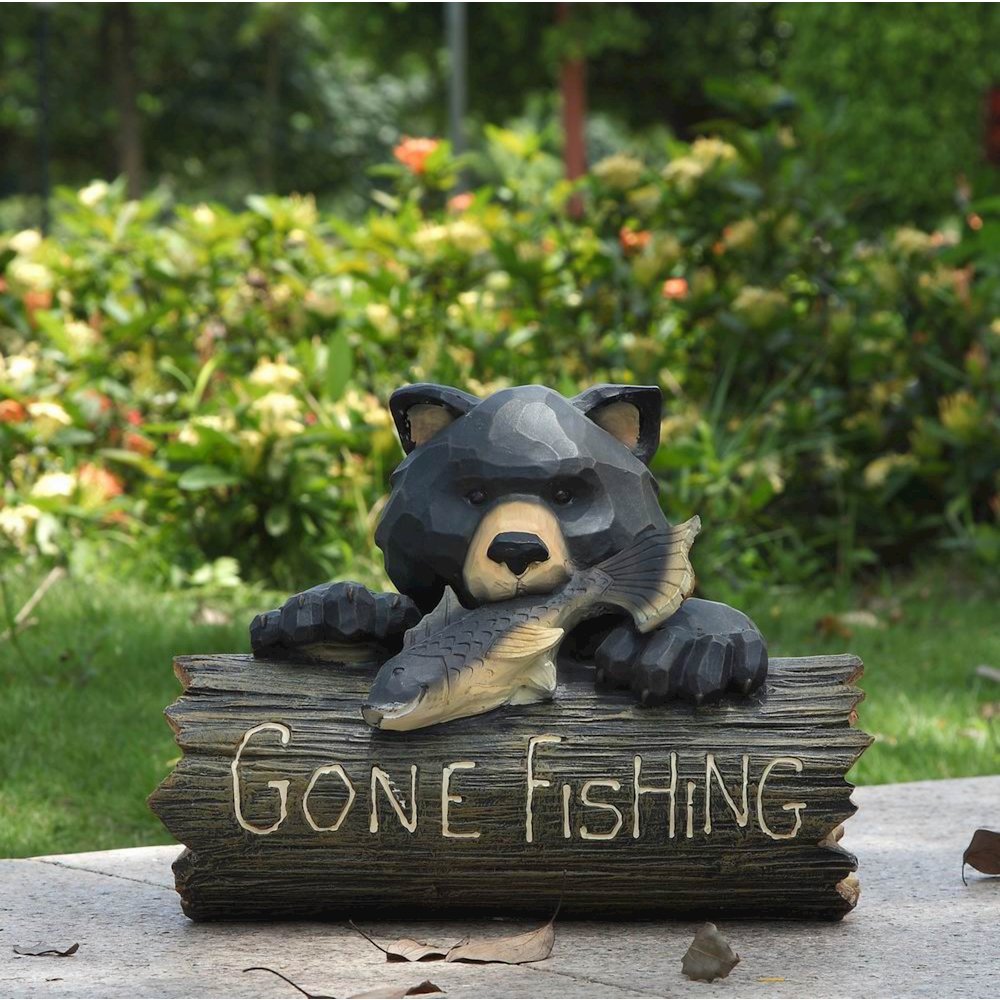 Bear W/A Gone Fishing Sign. Picture 10