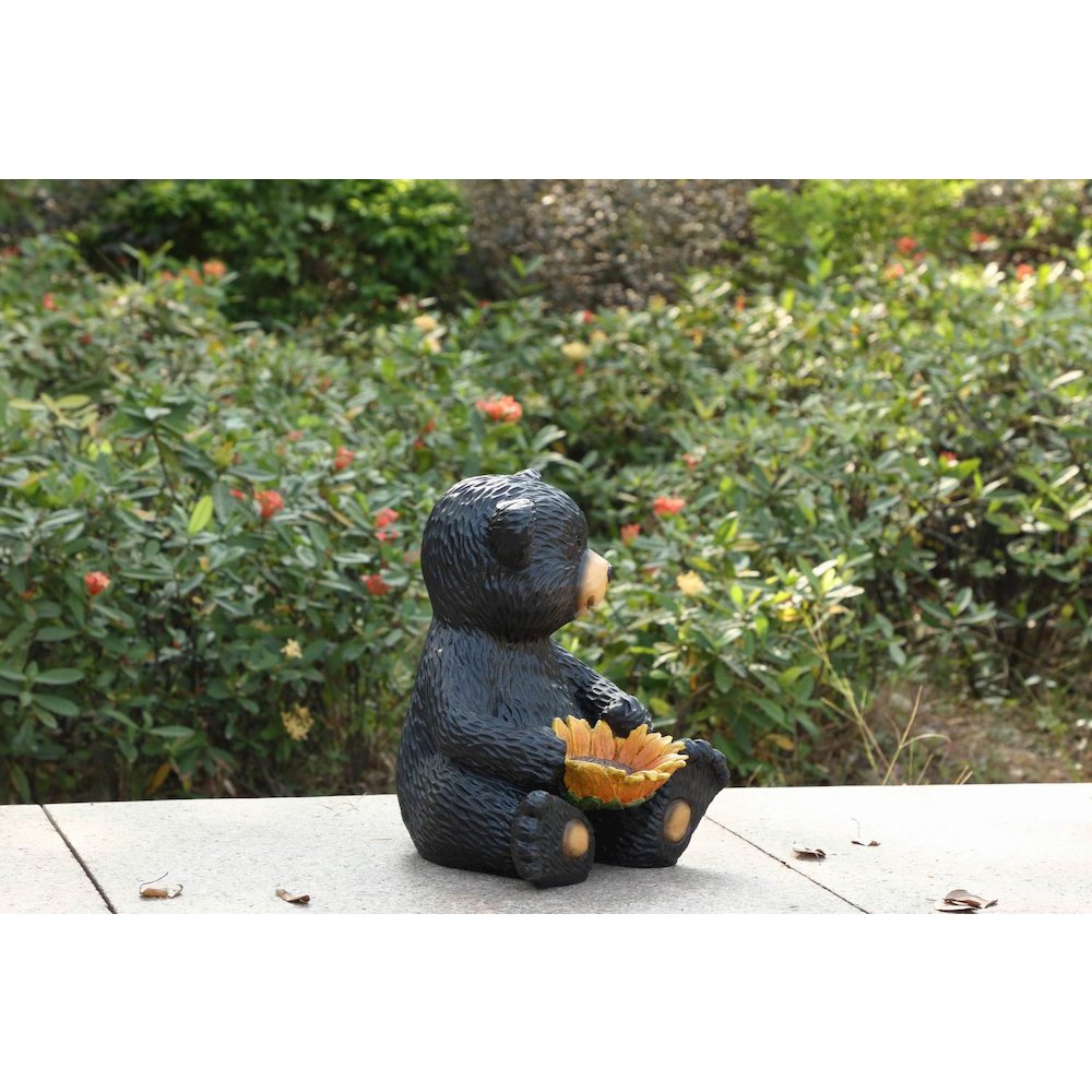 Bear Cub Holding Sunflower. Picture 6